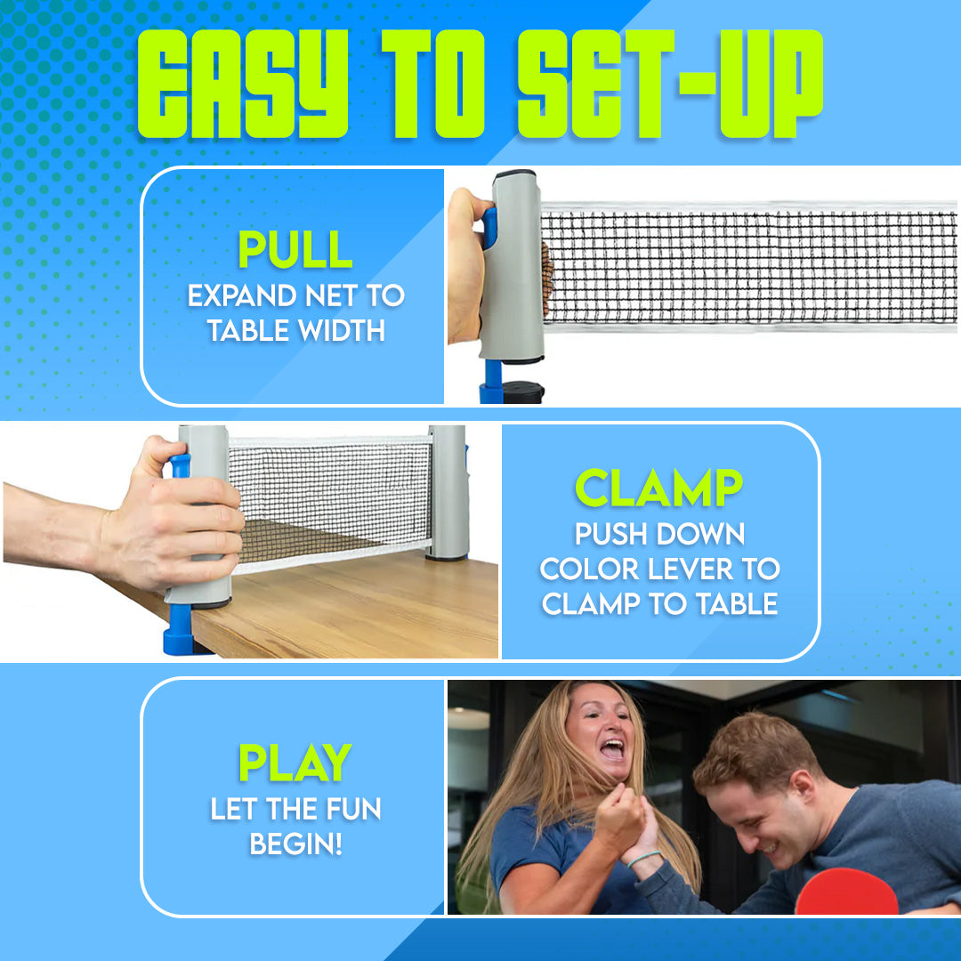 Retractable & Portable Table Tennis Net