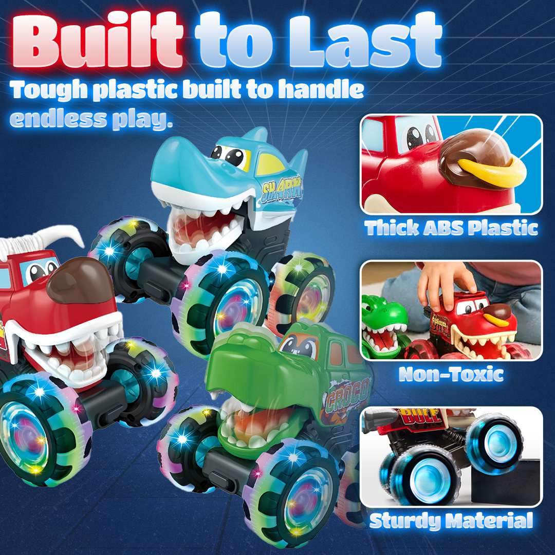 Monster Truck Toy for Kids – Motion-Activated Light-Up Cars