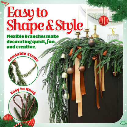 🎅🏻Christmas Sale 50% OFF!! 🎄 Christmas Artificial Norfolk Pine Garland✨
