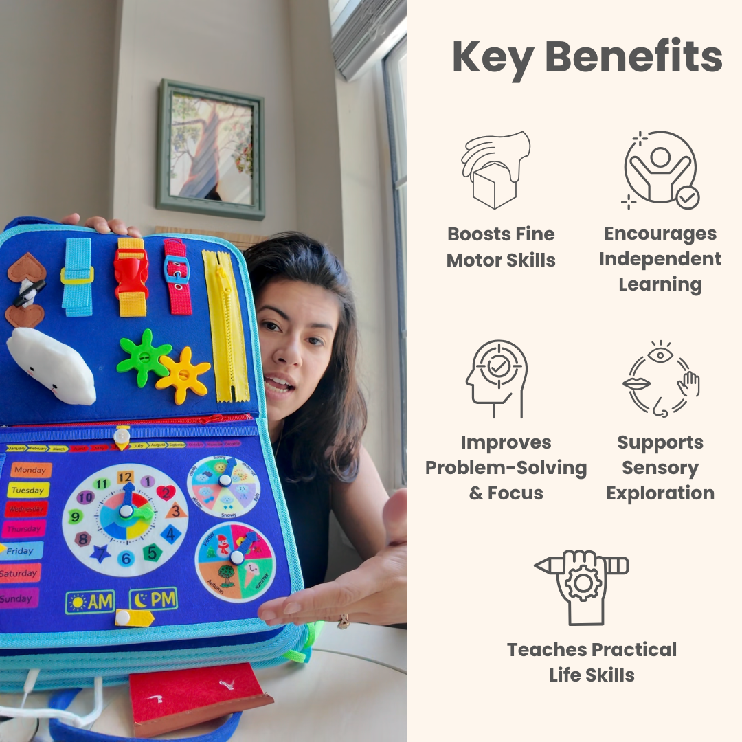 Montessori Busy Board – Screen-Free Learning for Toddlers