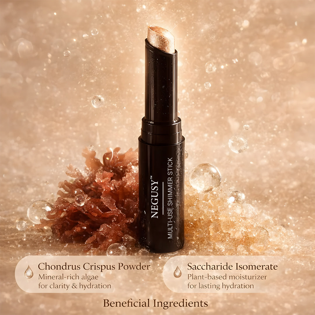Negusy™ Multi-Use Shimmer Stick | 3-in-1 Illuminator for Eyes, Lips & Body