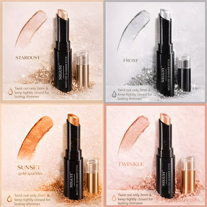 Negusy™ Multi-Use Shimmer Stick | 3-in-1 Illuminator for Eyes, Lips & Body