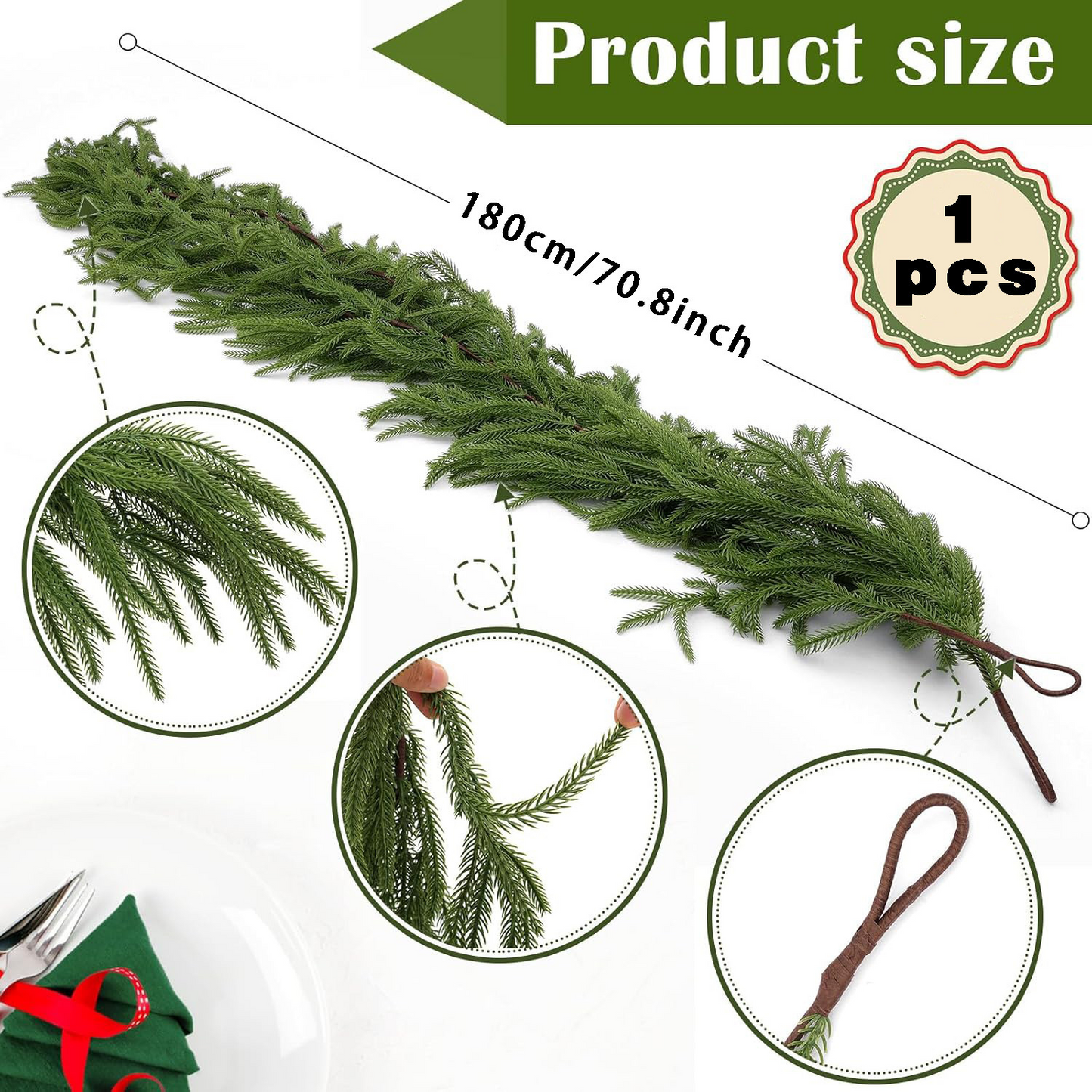🎅🏻Christmas Sale 50% OFF!! 🎄 Christmas Artificial Norfolk Pine Garland✨