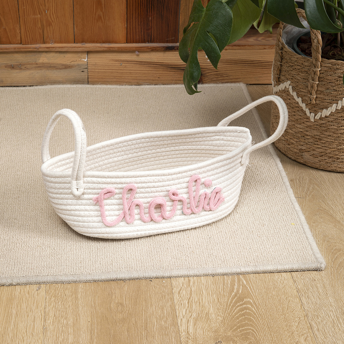 🎁Personalized Cotton Rope Baby Name Basket👶