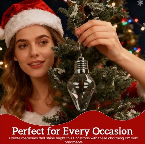 🎄 Christmas Light Bulb Gift Jar