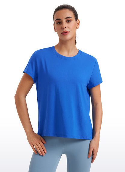 Flowy Yoga Short Sleeves Crew Neck