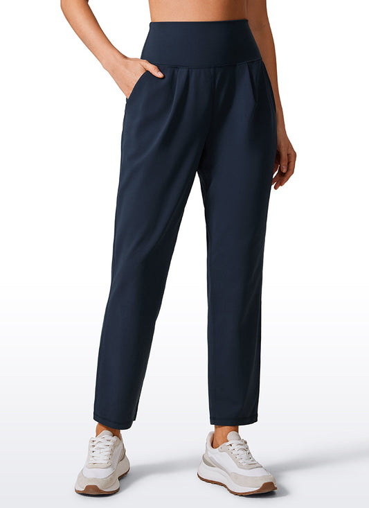 Butterlift Tapered Front Pleated Pants with Pockets 27¡®¡¯