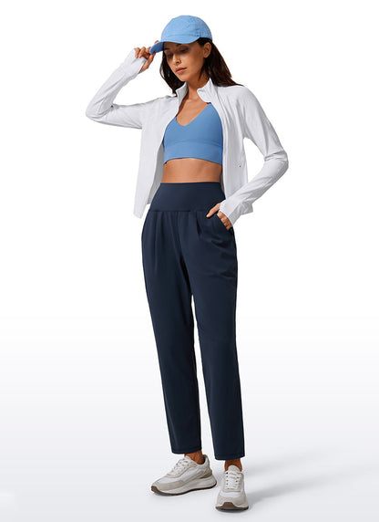 Butterlift Tapered Front Pleated Pants with Pockets 27¡®¡¯