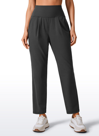 Butterlift Tapered Front Pleated Pants with Pockets 27¡®¡¯