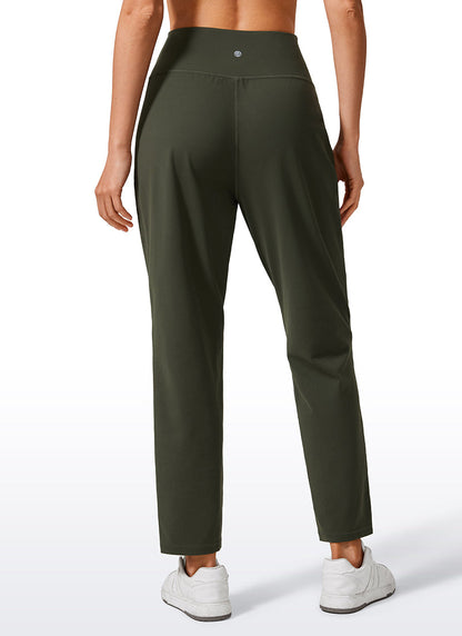 Butterlift Tapered Front Pleated Pants with Pockets 27¡®¡¯