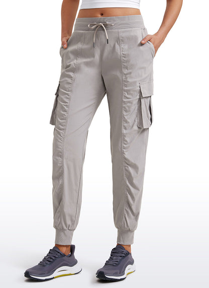 Lightweight Mid Rise Joggers with Pockets 28.5'' - Ruched