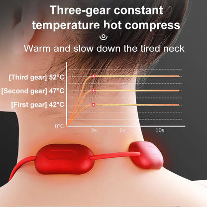 Negusy™ Mini Smart Hanging Neck Massager – Cervical Spine Relief with Heat & Portable Vibration Therapy
