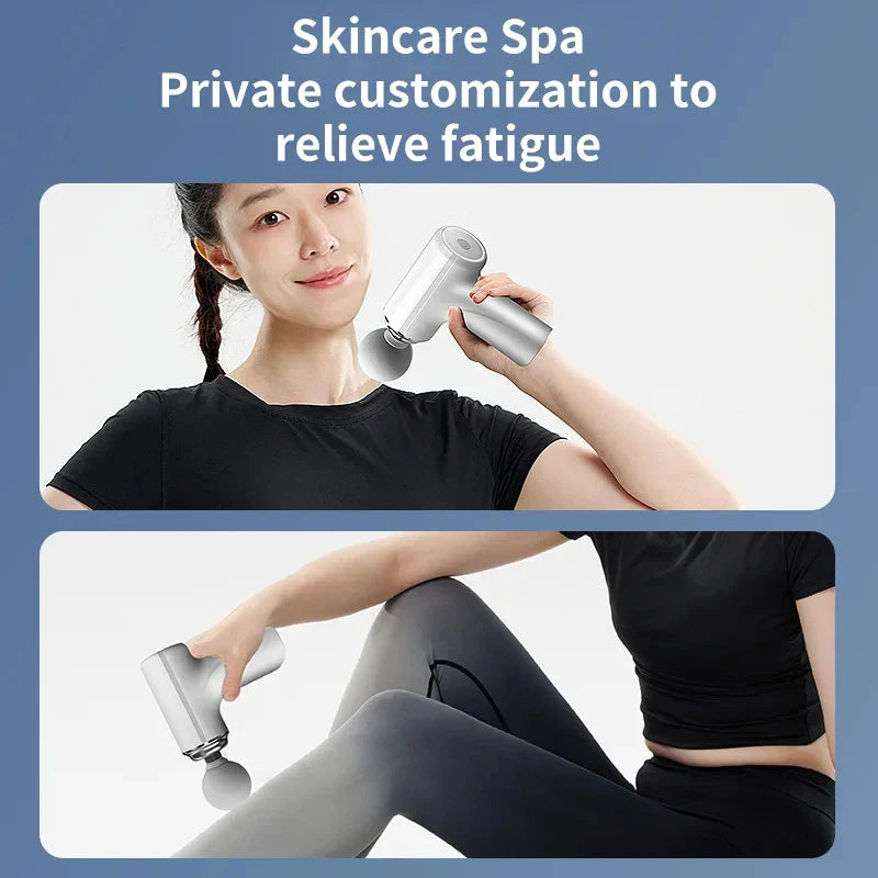 Portable AI Massage Gun – Electric Percussion Massager with 4 Heads & LED Light
