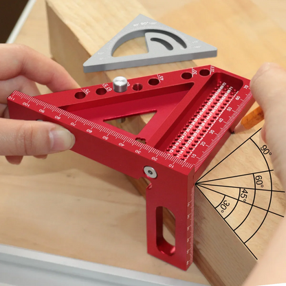 Odeiun™ Premium Aluminum Alloy Triangular Ruler – Dual-Purpose Measuring & Scribing Tool for Woodworking