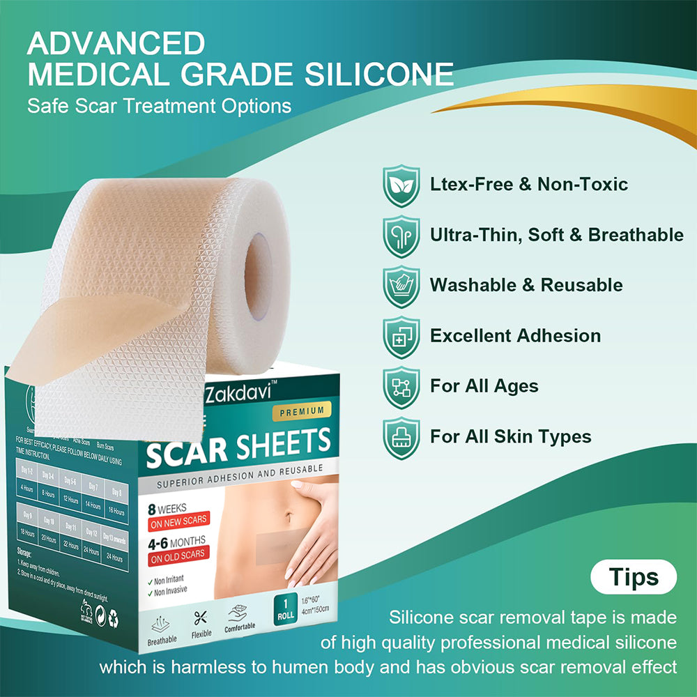 Zakdavi™ SmoothSkin Silicone Scar Sheets