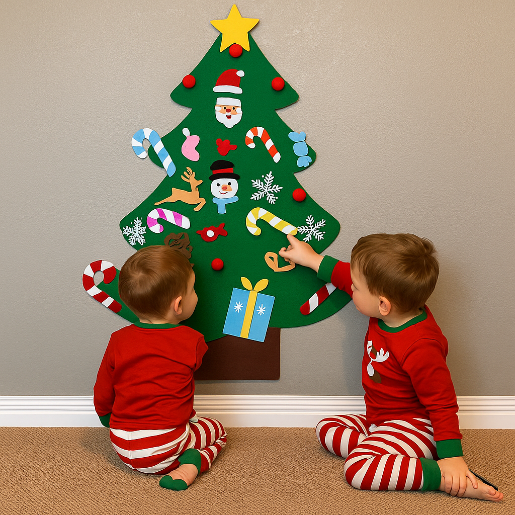 🎄 Montessori Toddler Felt Christmas Tree Set