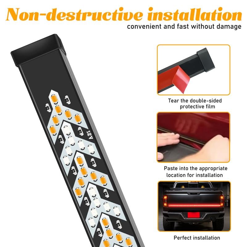 🔥 Triple-Row LED Tailgate Light Bar - 5-Function Weatherproof Strip