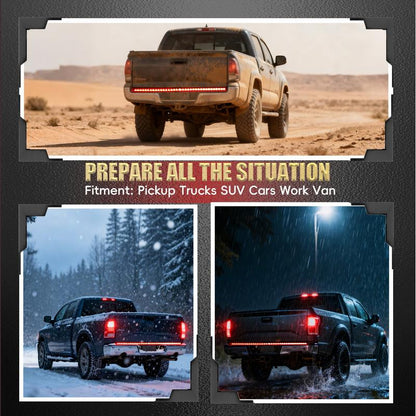 🔥 Triple-Row LED Tailgate Light Bar - 5-Function Weatherproof Strip
