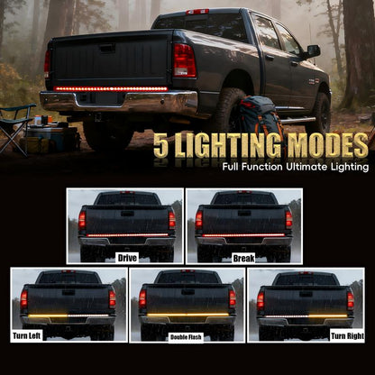 🔥 Triple-Row LED Tailgate Light Bar - 5-Function Weatherproof Strip
