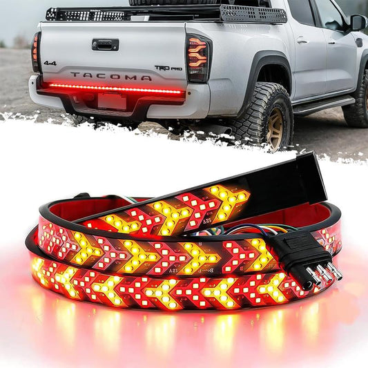 🔥 Triple-Row LED Tailgate Light Bar - 5-Function Weatherproof Strip