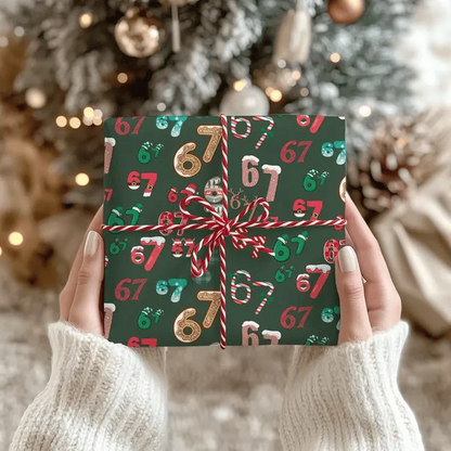 Funny Christmas Number Pattern Wrapping Paper