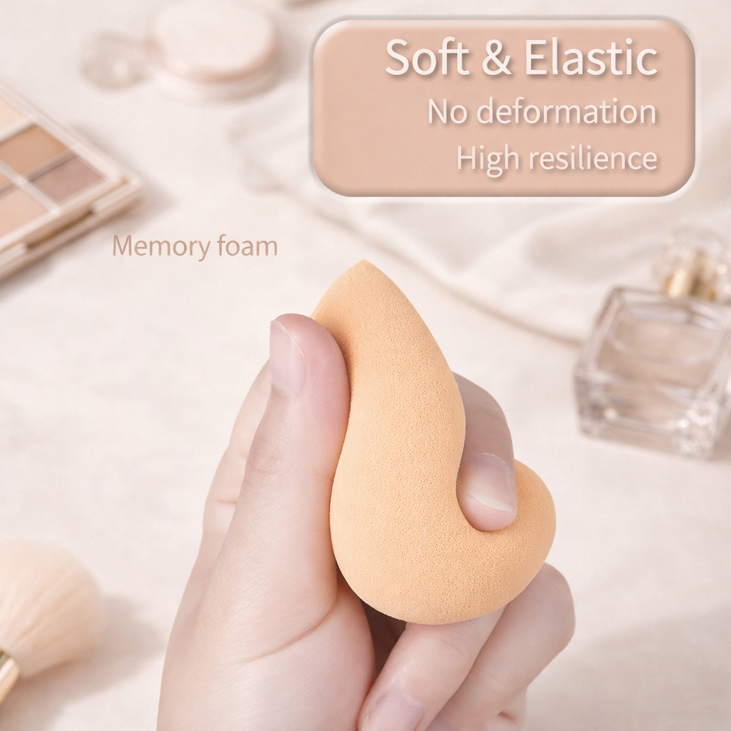 Premium Soft Beauty Blender: High-Bounce, Non-Absorbing Makeup Sponge for Wet & Dry Use