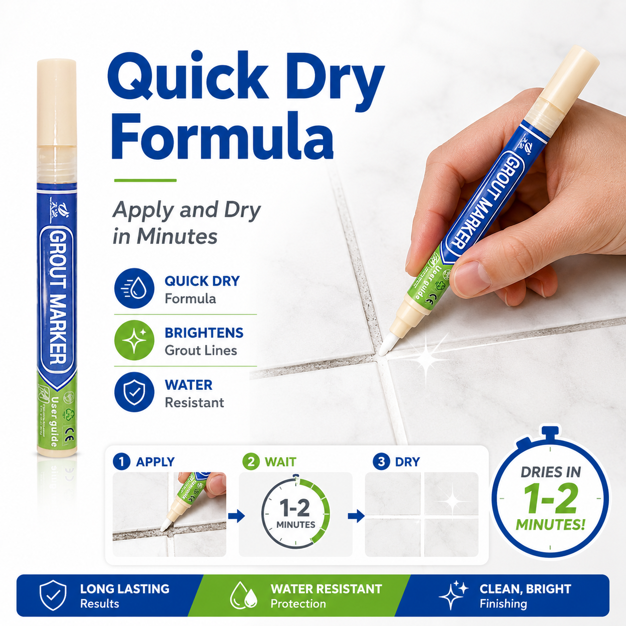 Grout Marker™ | Waterproof Tile Grout Paint & Repair Pen