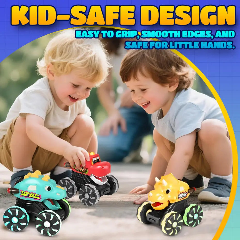 Light-Up Dino Trucks | Press & Go Toy Cars with Moving Jaws for Toddlers
