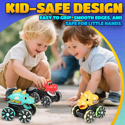 Light-Up Dino Trucks | Press & Go Toy Cars with Moving Jaws for Toddlers