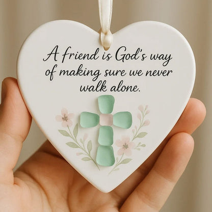 💞LAST DAY SALE 60% OFF!🧣💙Heart-Shaped Sea Glass Friendship Decor🌊✨ Crafted by Hand