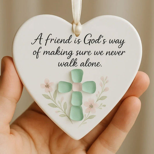 💞LAST DAY SALE 60% OFF!🧣💙Heart-Shaped Sea Glass Friendship Decor🌊✨ Crafted by Hand