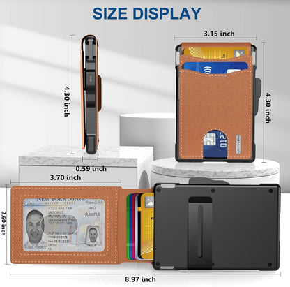 Premium Leather & Aluminum AirTag Wallet – Slim, Secure, and Convenient