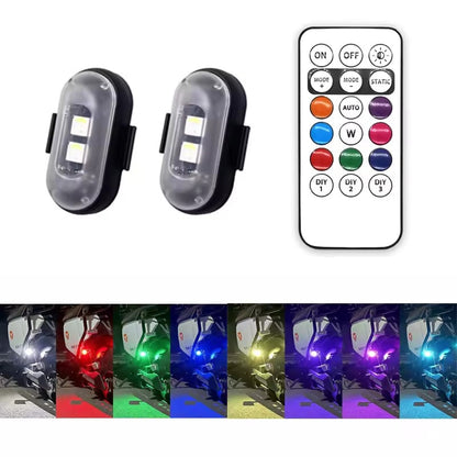 Odeiun™ Remote Control LED Strobe Lights - 8 Colors, IP65 Waterproof, USB Rechargeable