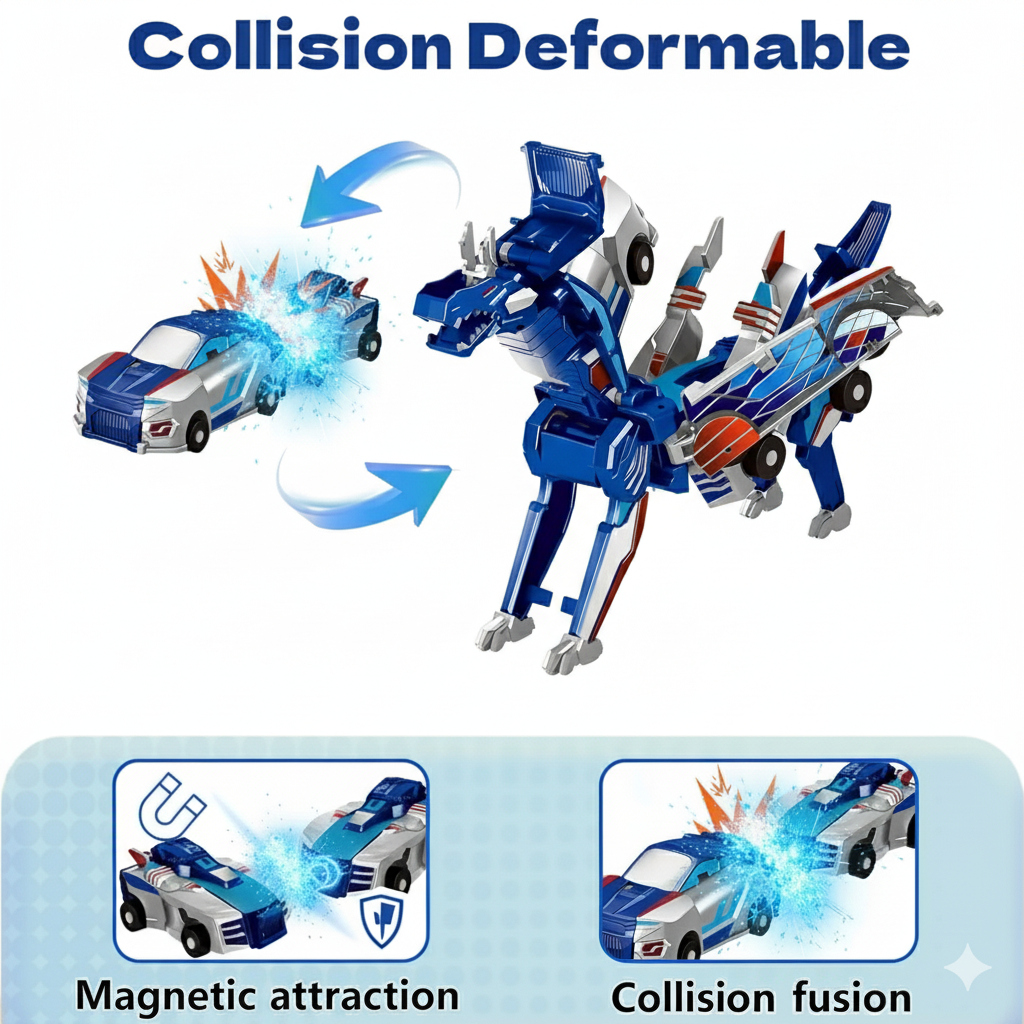 Magnetic Transforming Dinosaur Car – The Ultimate Collision & Change Toy