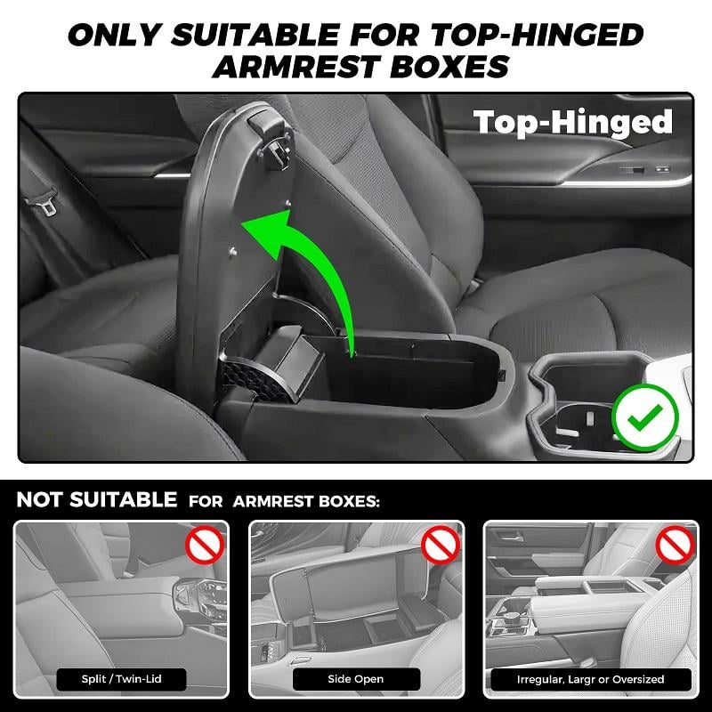 🚗 5-in-1 Premium Leather Console Organizer & Armrest Cushion