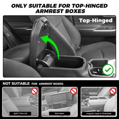 🚗 5-in-1 Premium Leather Console Organizer & Armrest Cushion