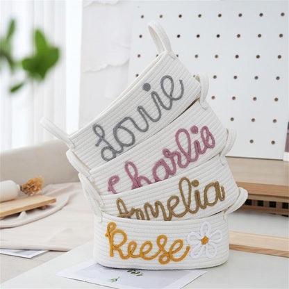 🎁Personalized Cotton Rope Baby Name Basket👶