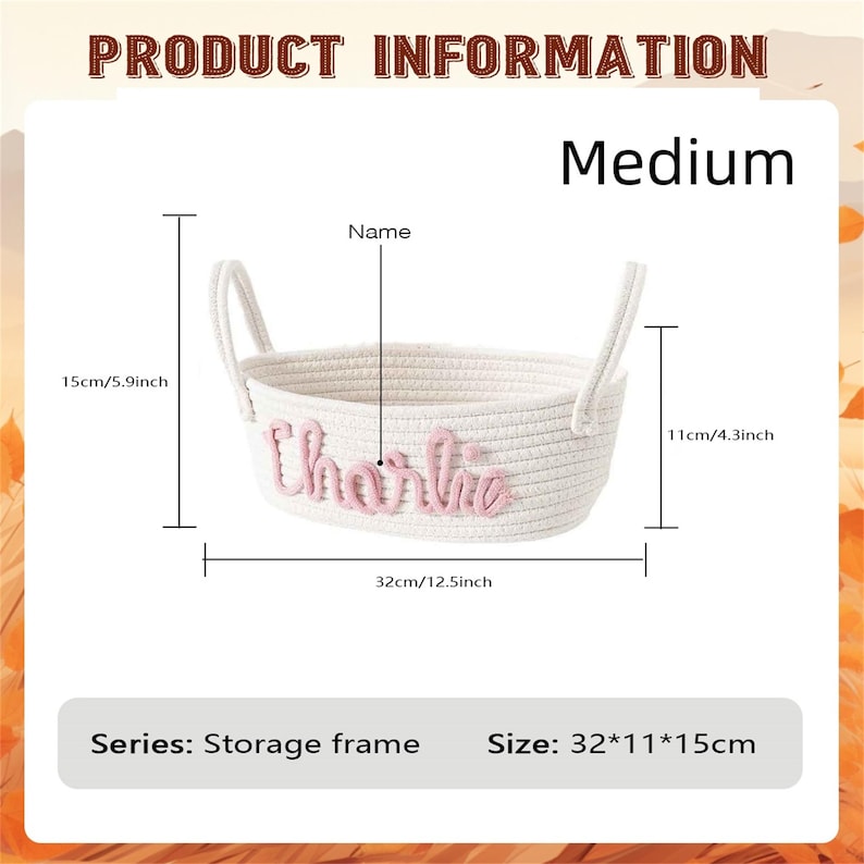 🎁Personalized Cotton Rope Baby Name Basket👶