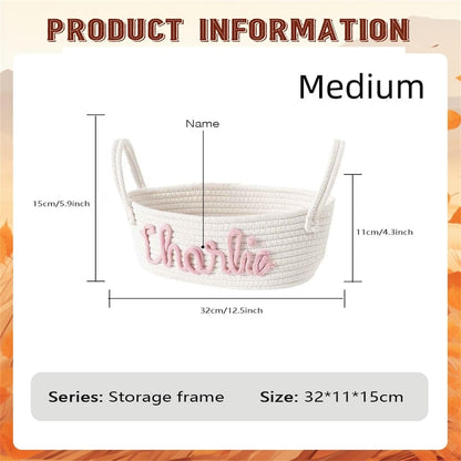 🎁Personalized Cotton Rope Baby Name Basket👶