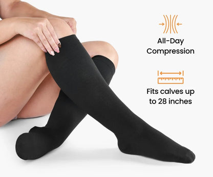 🧦 Extra-Wide Compression Socks: Immediate Relief for Swelling & Fatigue