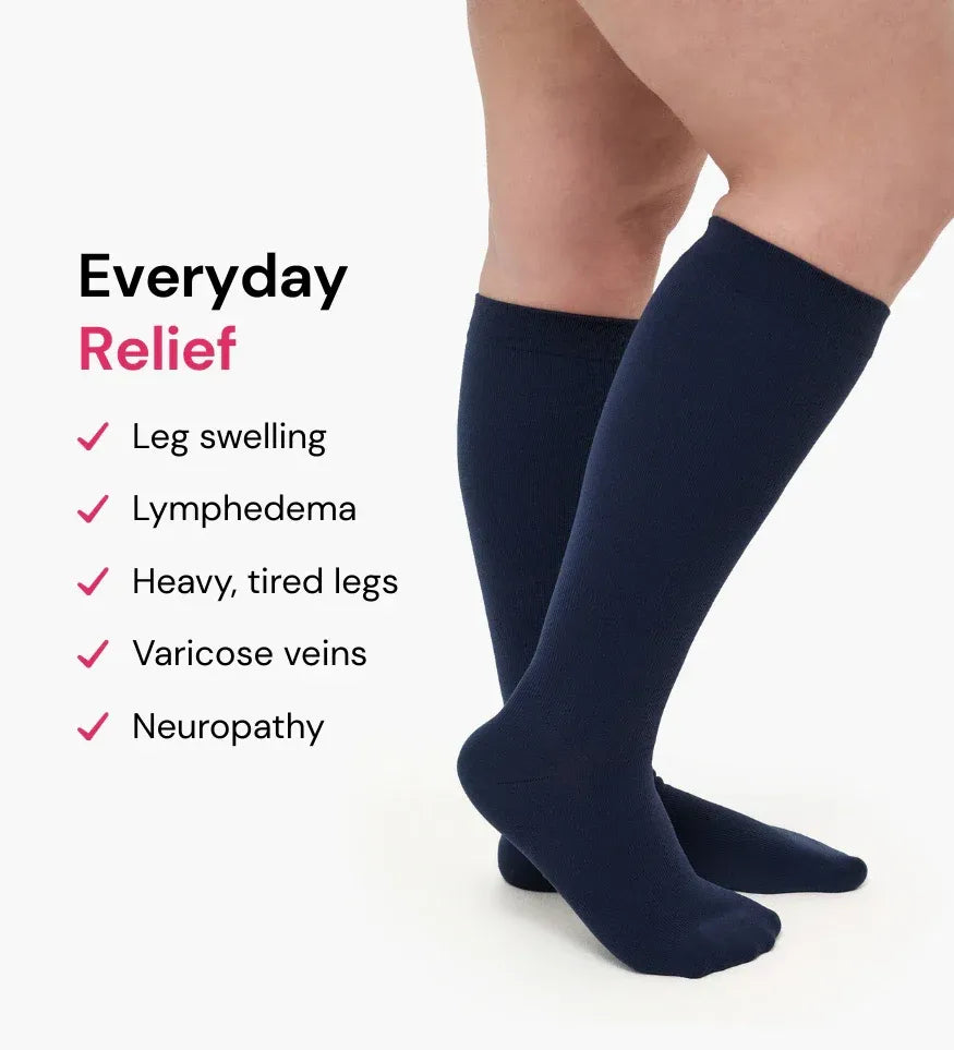 🧦 Extra-Wide Compression Socks: Immediate Relief for Swelling & Fatigue