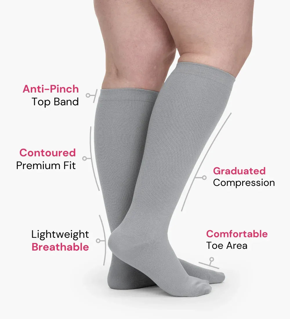 🧦 Extra-Wide Compression Socks: Immediate Relief for Swelling & Fatigue