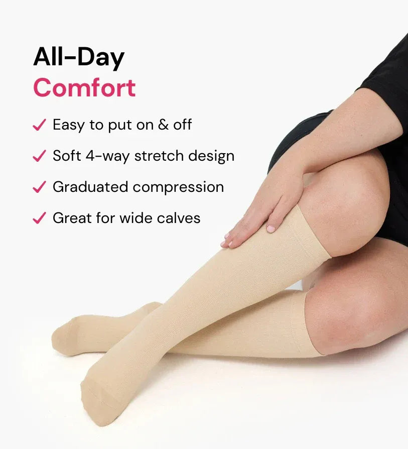🧦 Extra-Wide Compression Socks: Immediate Relief for Swelling & Fatigue