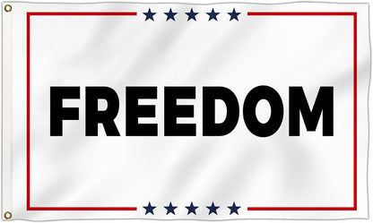 250 years of freedom — minimalist all-white patriotic flag for outdoor display