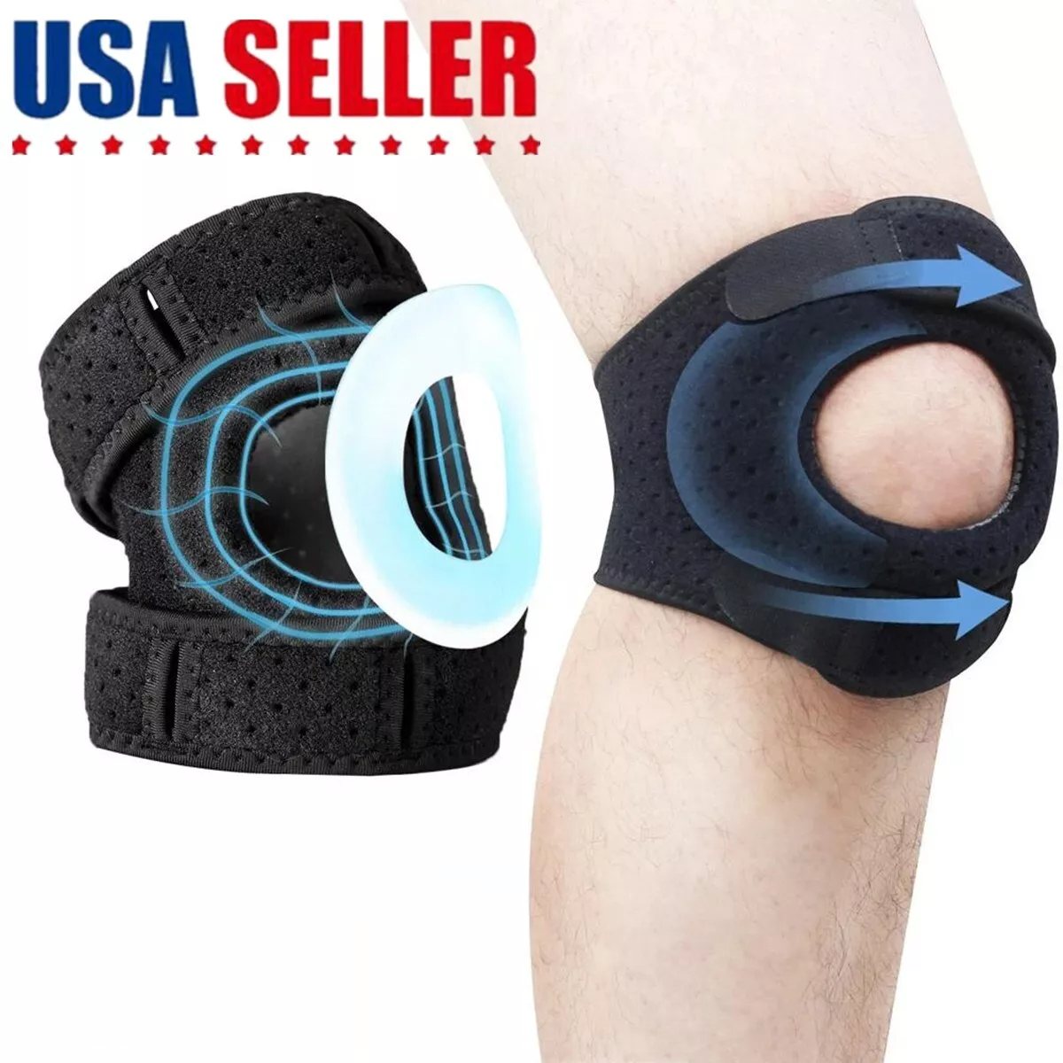 Seurico™ Adjustable Sports Knee Pads with Breathable Mesh – Design for Sports & Fitness