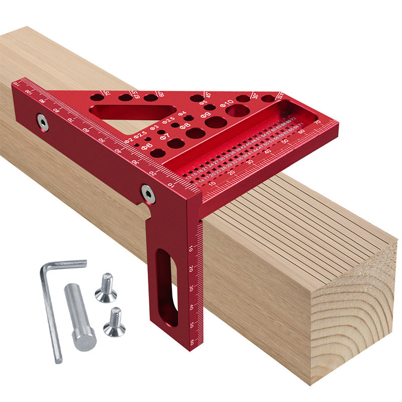 Odeiun™ Premium Aluminum Alloy Triangular Ruler – Dual-Purpose Measuring & Scribing Tool for Woodworking
