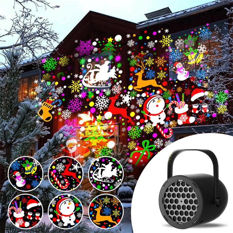 16-Pattern Christmas Projector Light | HD Festive LED Projection Lamp for Indoor & Outdoor Holiday Decorations