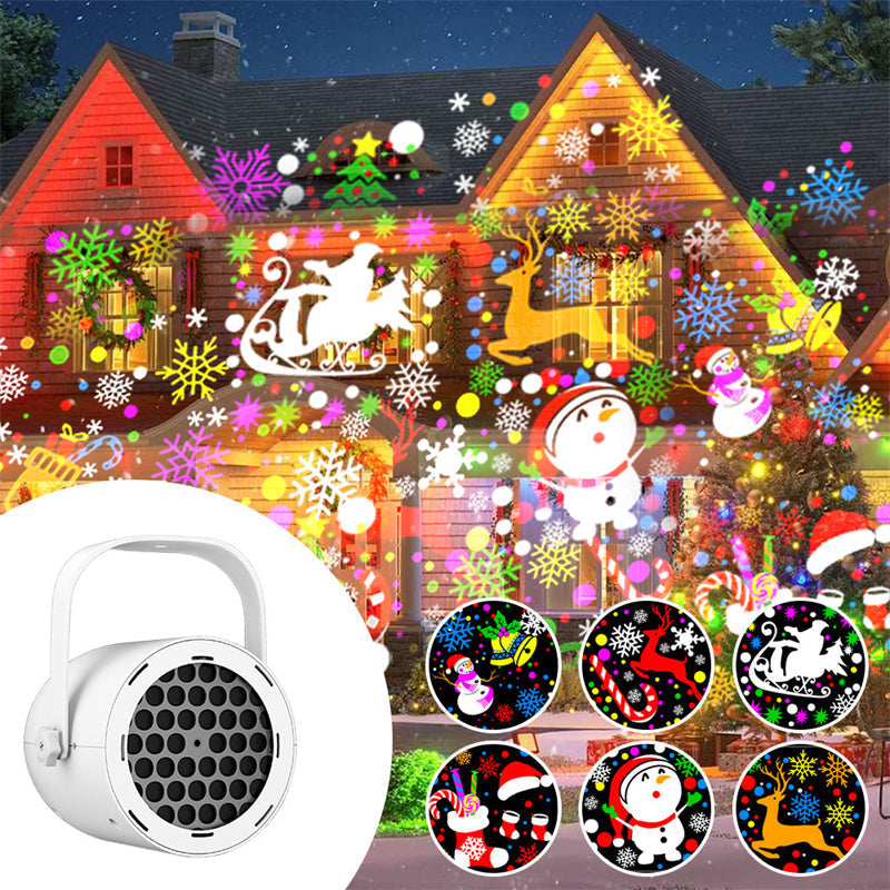 16-Pattern Christmas Projector Light | HD Festive LED Projection Lamp for Indoor & Outdoor Holiday Decorations