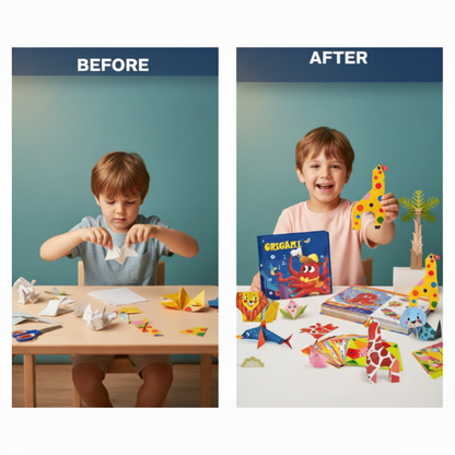 152-Piece 3D Paper Animal Craft Kit – Fun, Educational & Safe for Kids