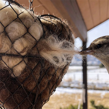 🕊️ Handmade Alpaca Fiber Bird Nesting Heart